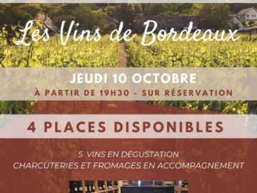 Cours d'Oenologie - Les Vins de Bordeaux 🍷

4 PLACES DISPONIBLES
Jeudi 10 Octobre à 19h30 (sur réservation)

Une belle soirée en perspective.. 😋